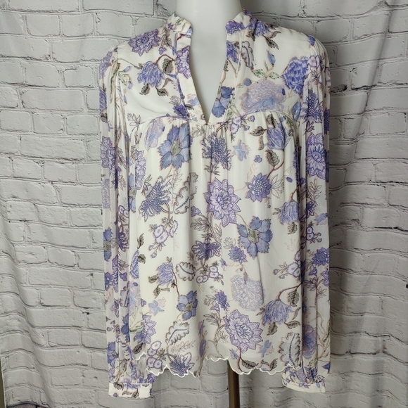 Hemant & Nandita Dija Boho Top Iris & White Blouse Size XS - Picture 4 of 12